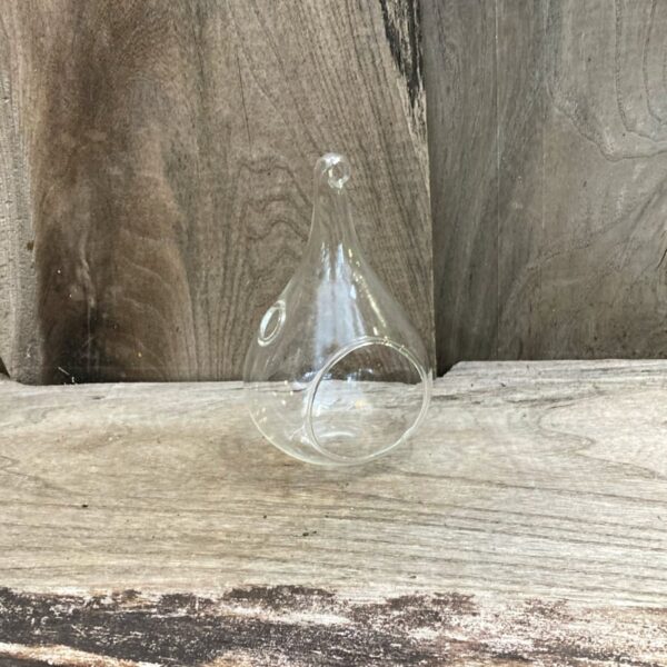 Glasklot, droppformad, 7 × 12 cm